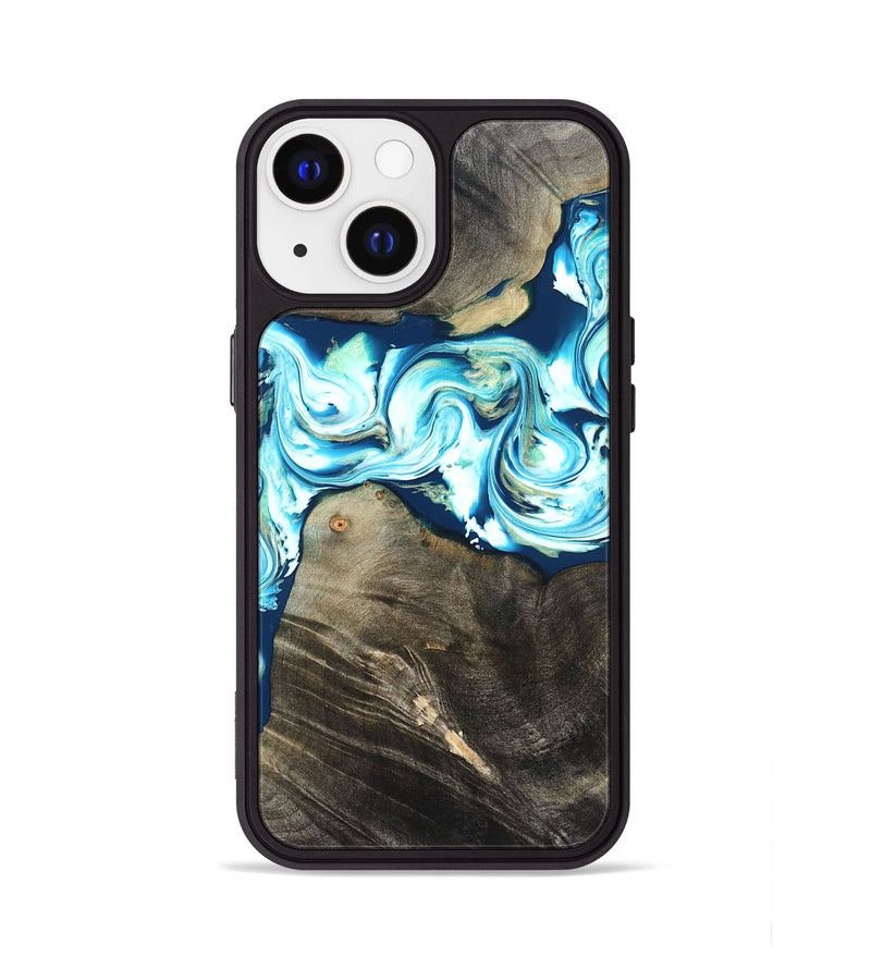 iPhone 13 Wood Phone Case - Tayler (Blue, 822026)