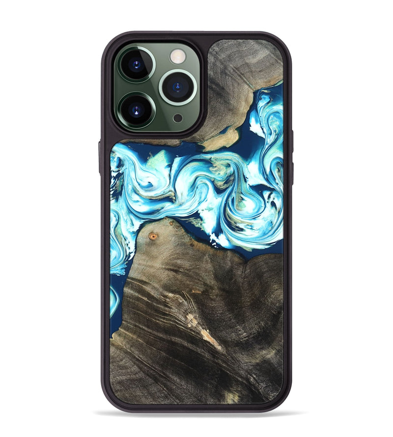 iPhone 13 Pro Max Wood Phone Case - Tayler (Blue, 822026)