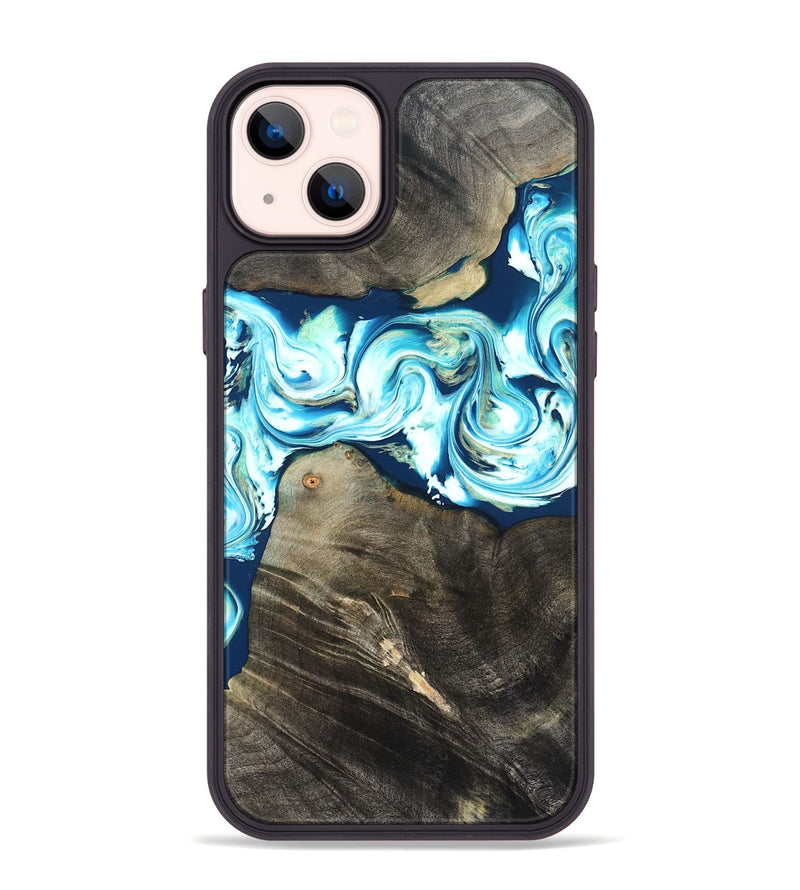 iPhone 14 Plus Wood Phone Case - Tayler (Blue, 822026)