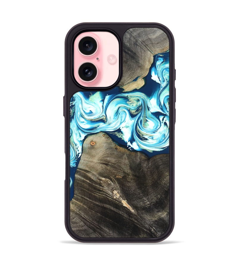 iPhone 16 Wood Phone Case - Tayler (Blue, 822026)
