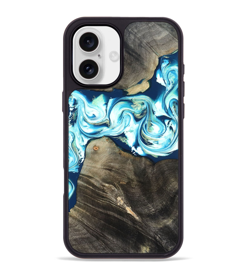 iPhone 16 Plus Wood Phone Case - Tayler (Blue, 822026)