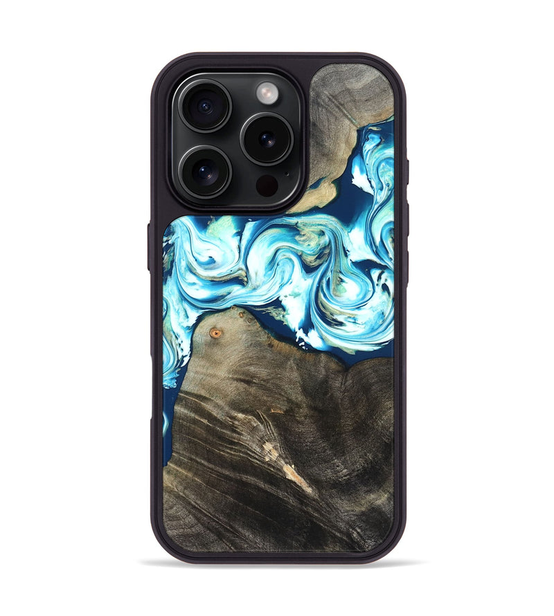 iPhone 16 Pro Wood Phone Case - Tayler (Blue, 822026)