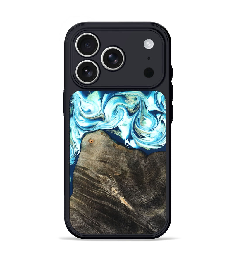 iPhone 17 Pro Wood Phone Case - Tayler (Blue, 822026)