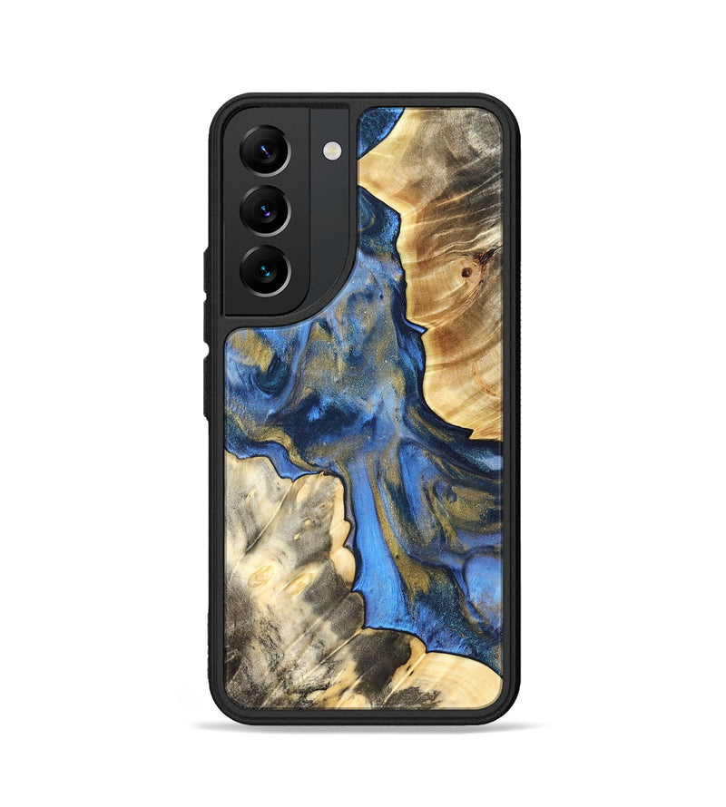 Galaxy S22 Wood Phone Case - Tanisha (Teal & Gold, 822028)