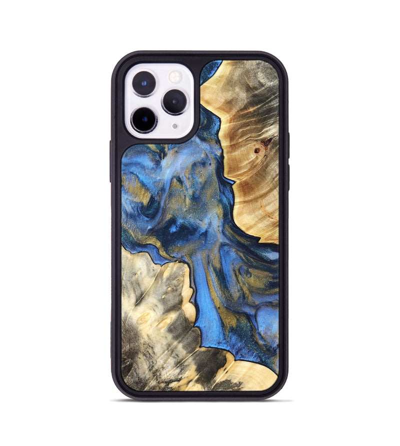 iPhone 11 Pro Wood Phone Case - Tanisha (Teal & Gold, 822028)
