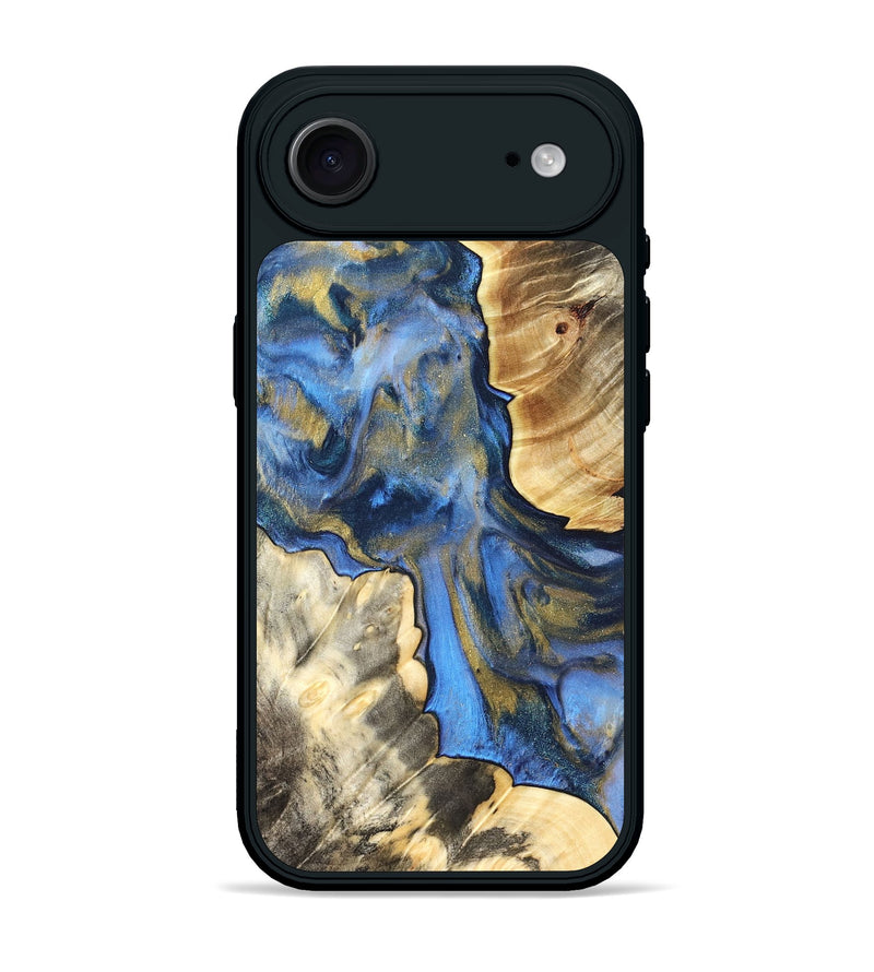 iPhone 17 Air Wood Phone Case - Tanisha (Teal & Gold, 822028)