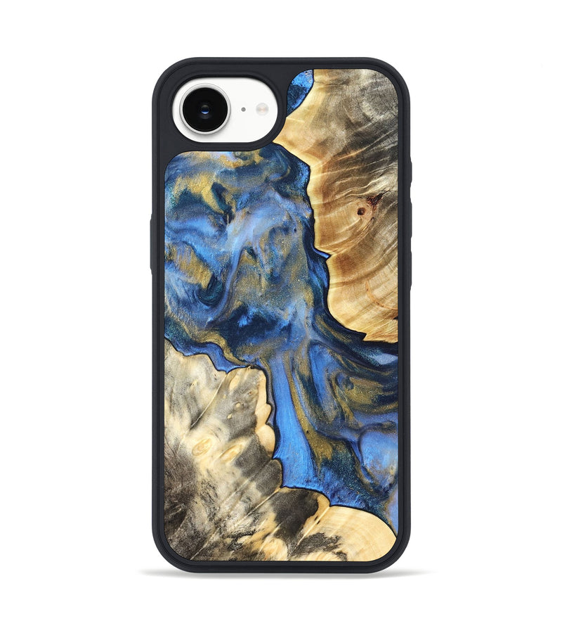 iPhone 17e Wood Phone Case - Tanisha (Teal & Gold, 822028)