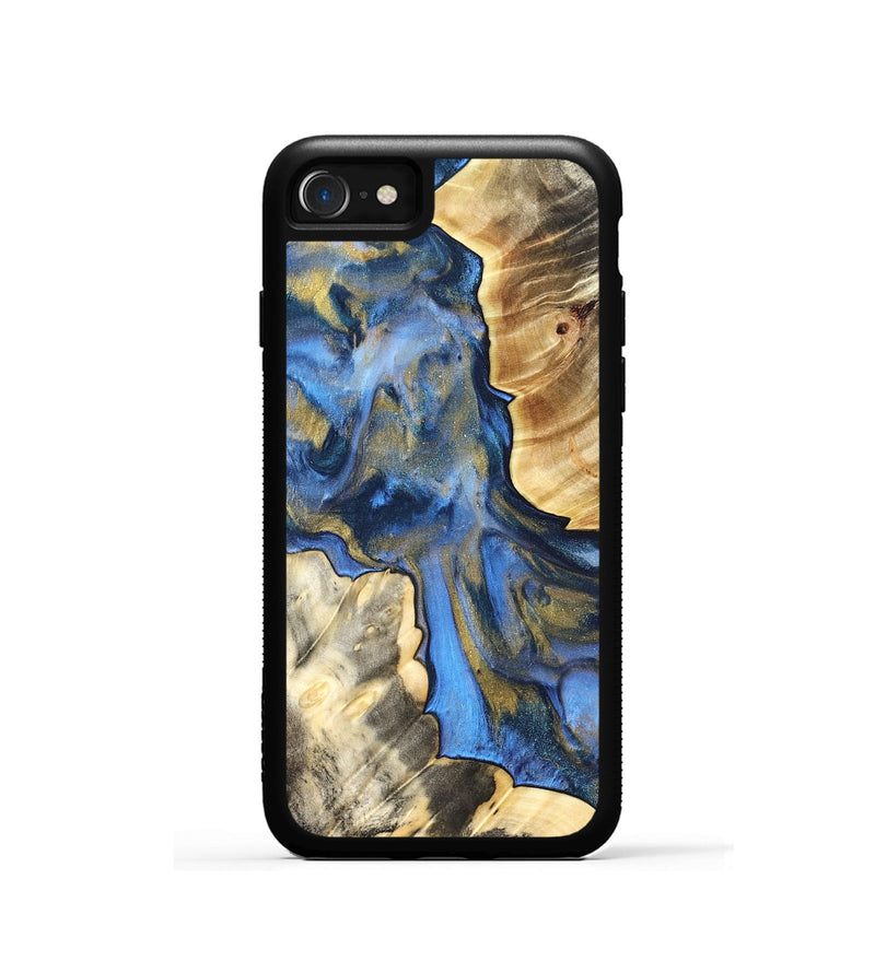 iPhone SE Wood Phone Case - Tanisha (Teal & Gold, 822028)