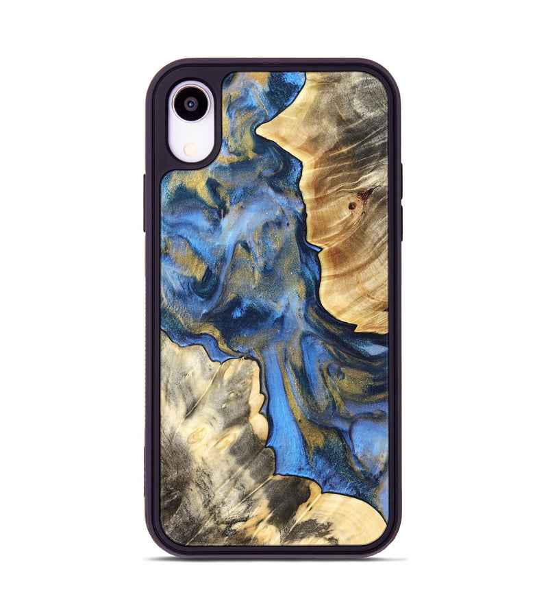 iPhone Xr Wood Phone Case - Tanisha (Teal & Gold, 822028)