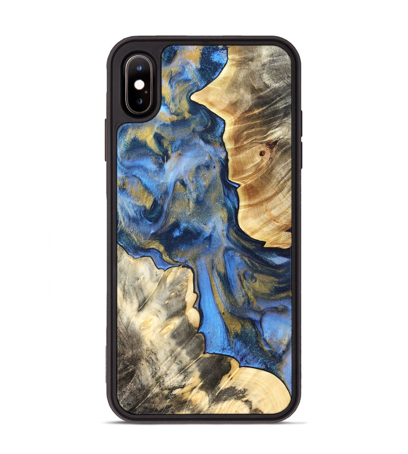 iPhone Xs Max Wood Phone Case - Tanisha (Teal & Gold, 822028)