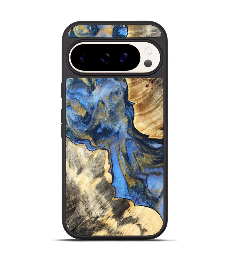 Pixel 9 Pro Wood Phone Case - Tanisha (Teal & Gold, 822028)