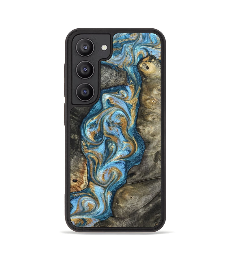 Galaxy S23 Wood Phone Case - Jenny (Teal & Gold, 822029)