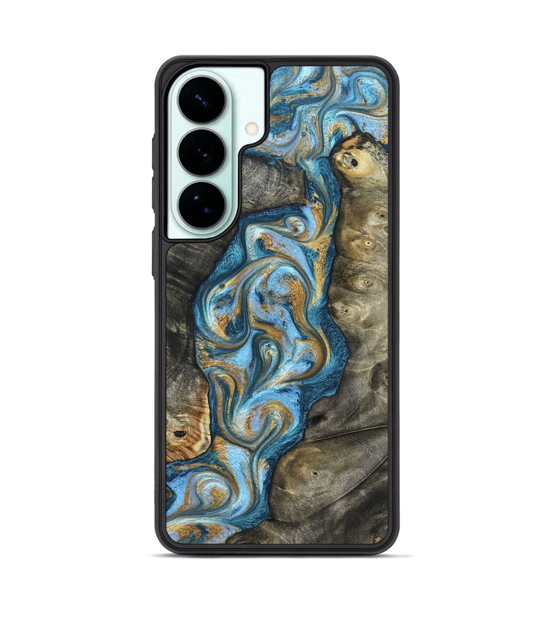 Galaxy S26 Plus Wood Phone Case - Jenny (Teal & Gold, 822029)
