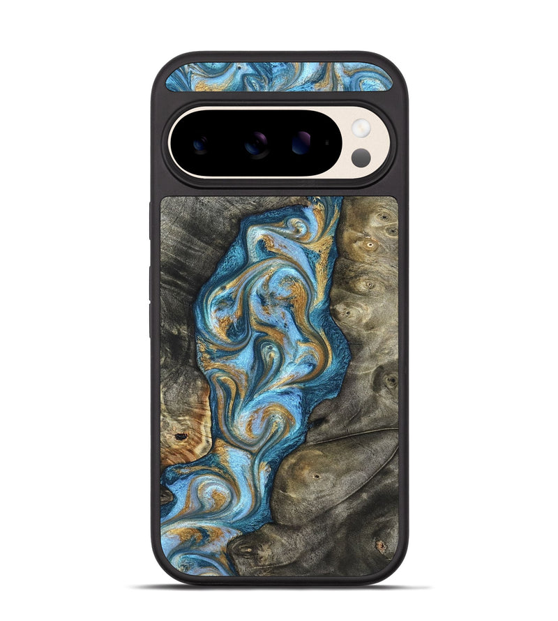 Pixel 10 Wood Phone Case - Jenny (Teal & Gold, 822029)