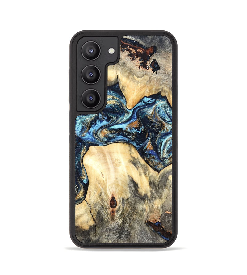 Galaxy S23 Wood Phone Case - Dollie (Teal & Gold, 822030)