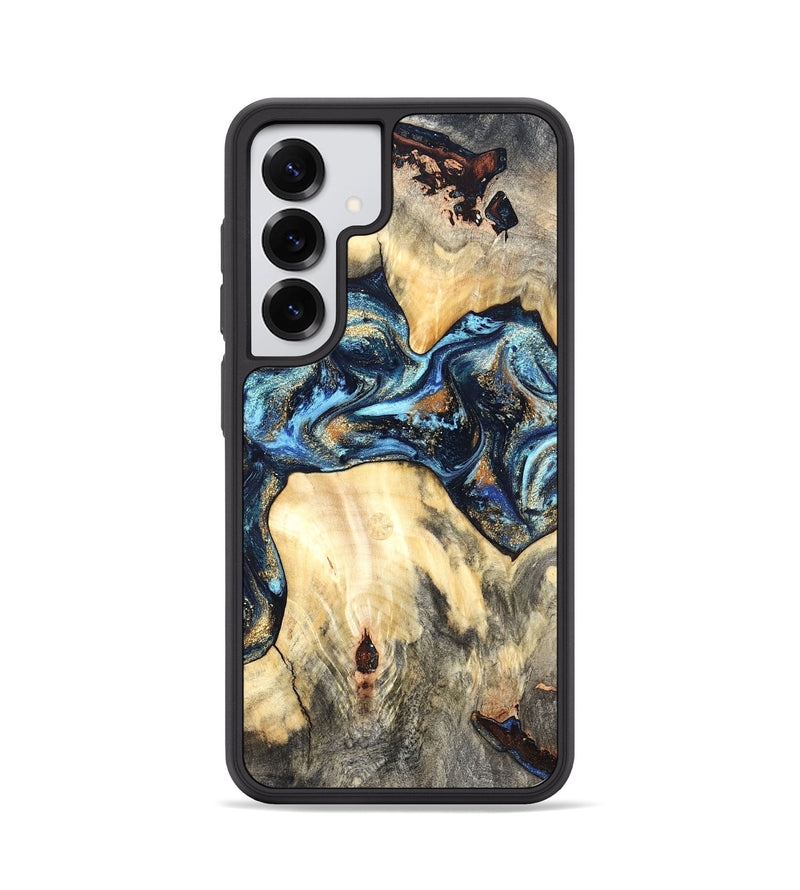 Galaxy S25 Wood Phone Case - Dollie (Teal & Gold, 822030)