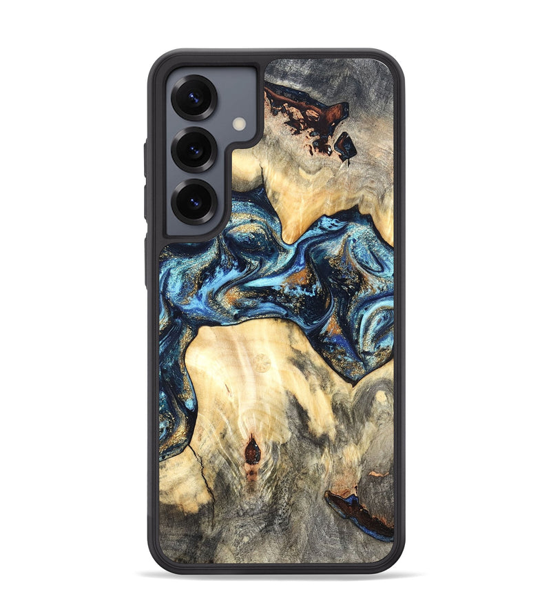 Galaxy S25 Plus Wood Phone Case - Dollie (Teal & Gold, 822030)