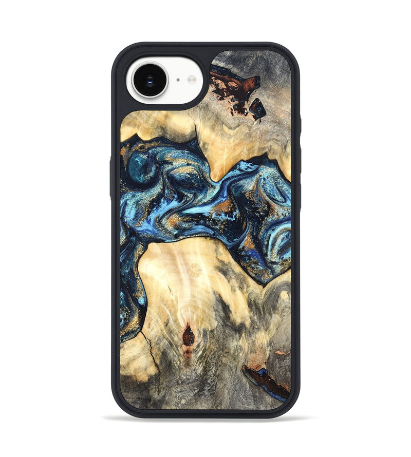iPhone 17e Wood Phone Case - Dollie (Teal & Gold, 822030)