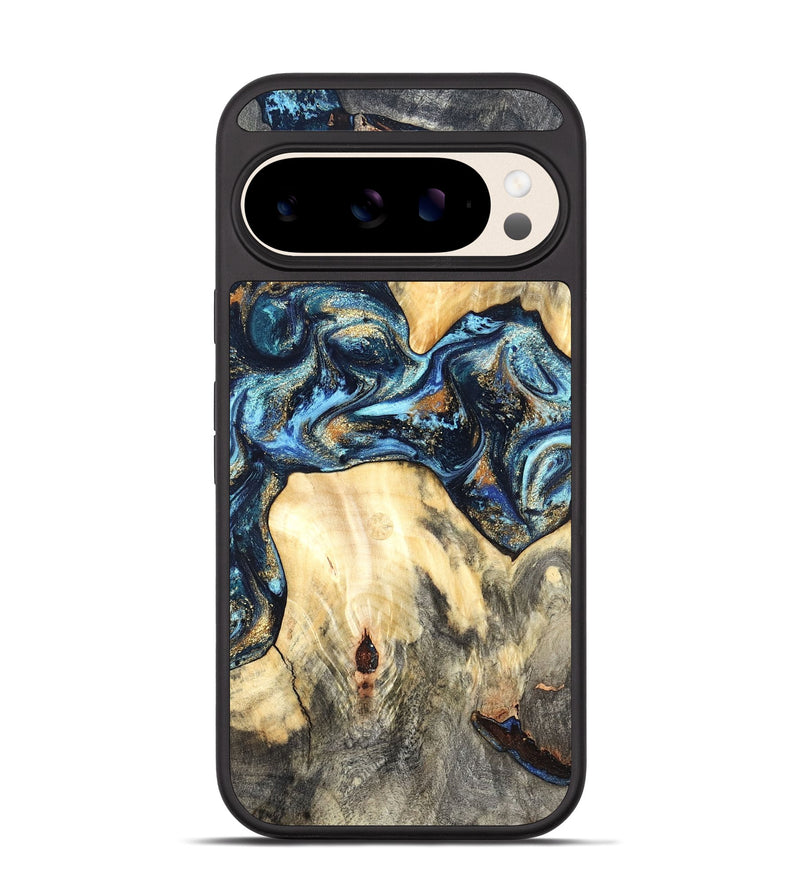 Pixel 10 Wood Phone Case - Dollie (Teal & Gold, 822030)
