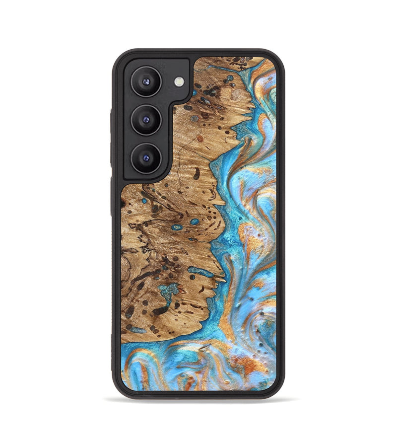 Galaxy S23 Wood Phone Case - Cicero (Teal & Gold, 822031)
