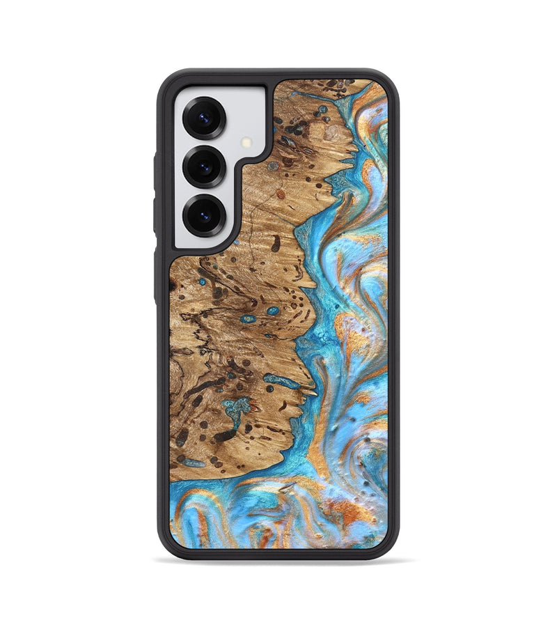 Galaxy S25 Wood Phone Case - Cicero (Teal & Gold, 822031)