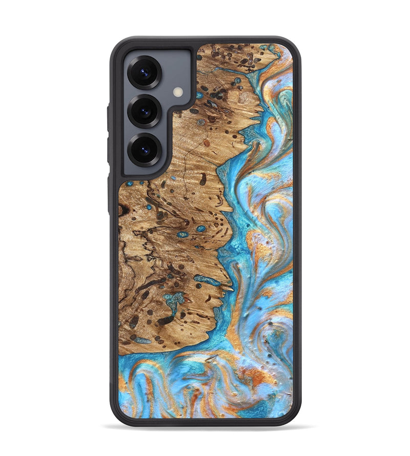 Galaxy S25 Plus Wood Phone Case - Cicero (Teal & Gold, 822031)