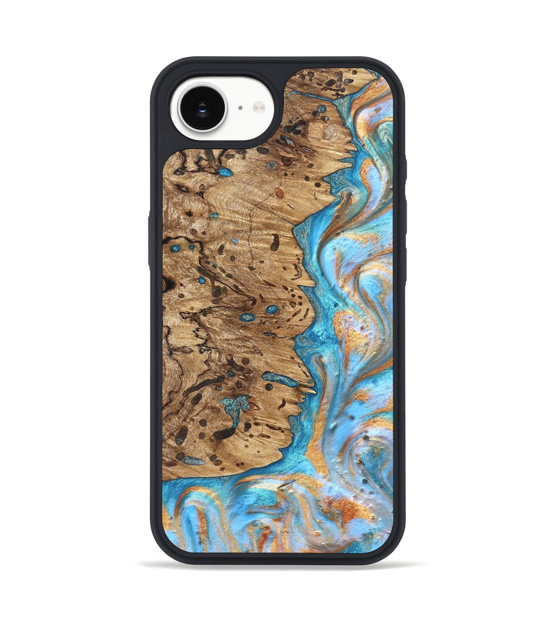 iPhone 17e Wood Phone Case - Cicero (Teal & Gold, 822031)