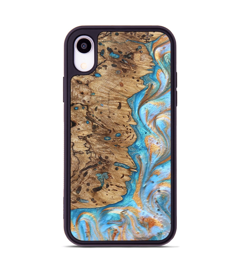 iPhone Xr Wood Phone Case - Cicero (Teal & Gold, 822031)