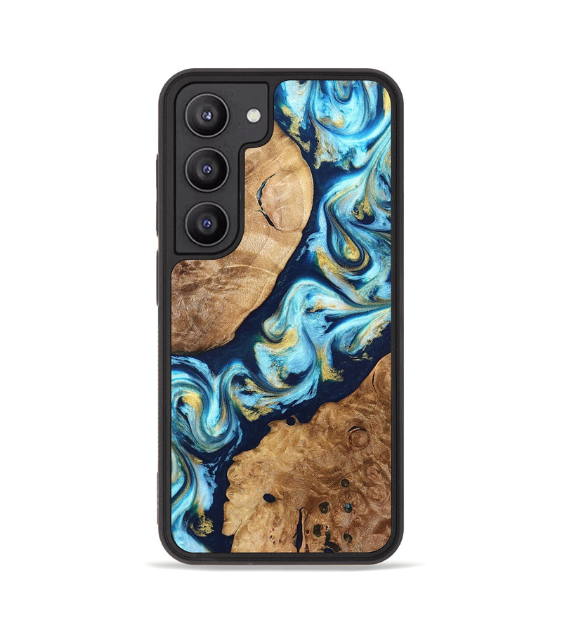 Galaxy S23 Wood Phone Case - Westin (Teal & Gold, 822032)