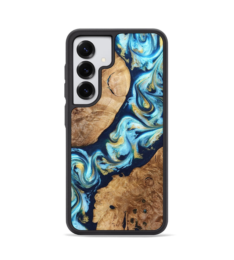 Galaxy S25 Wood Phone Case - Westin (Teal & Gold, 822032)
