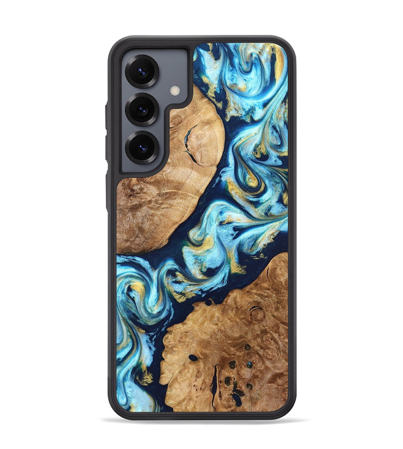Galaxy S25 Plus Wood Phone Case - Westin (Teal & Gold, 822032)