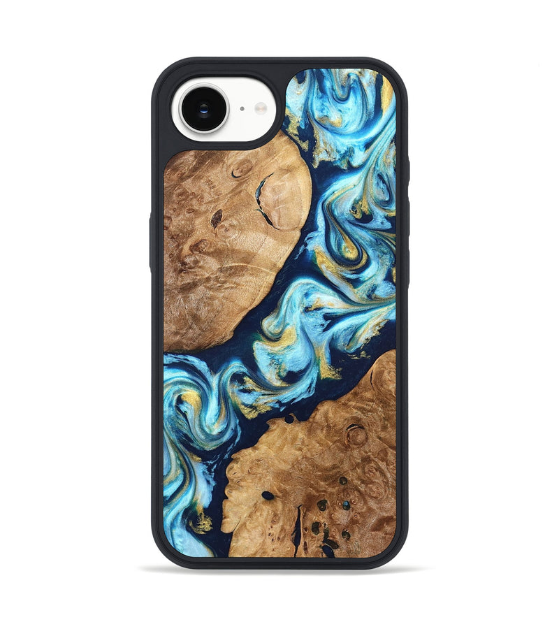 iPhone 17e Wood Phone Case - Westin (Teal & Gold, 822032)