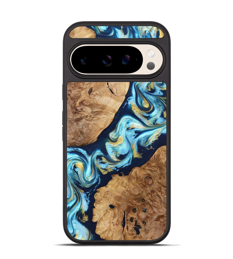 Pixel 10 Wood Phone Case - Westin (Teal & Gold, 822032)