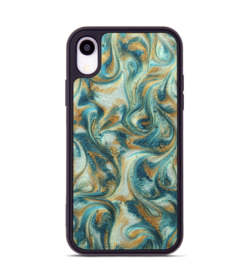 iPhone Xr ResinArt Phone Case - Alison (Teal & Gold, 822033)