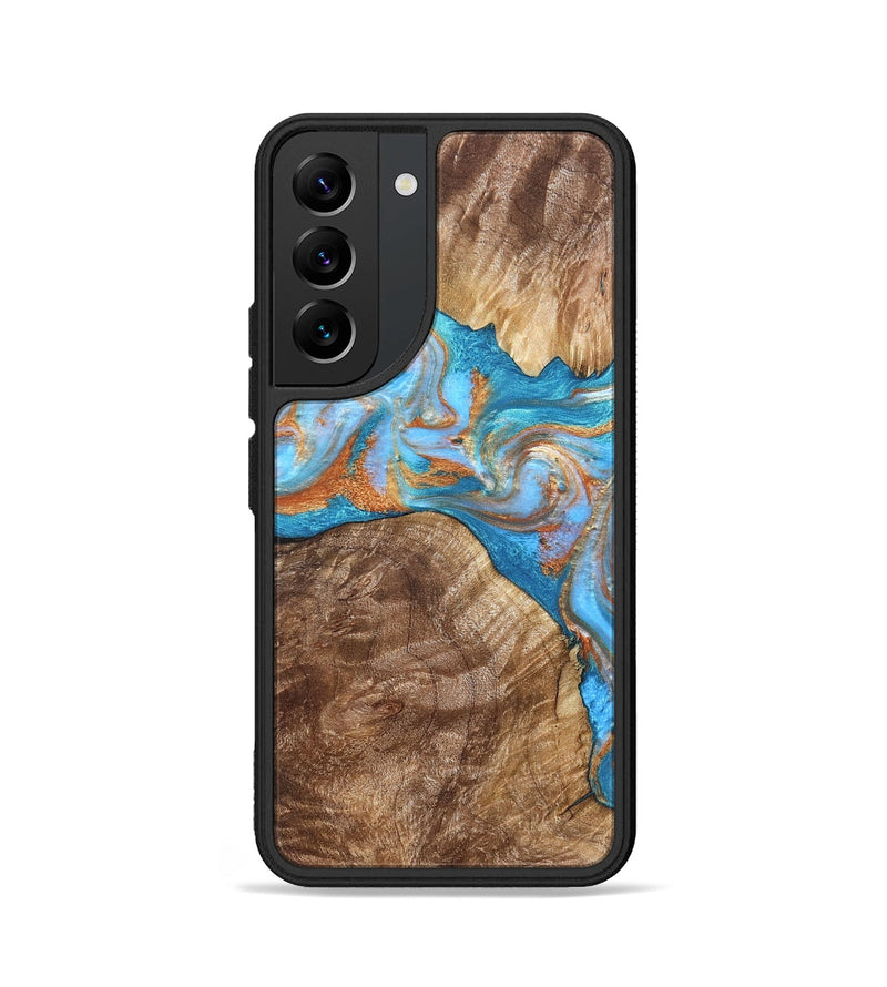 Galaxy S22 Wood Phone Case - Sarina (Teal & Gold, 822034)