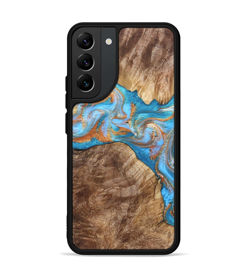 Galaxy S22 Plus Wood Phone Case - Sarina (Teal & Gold, 822034)