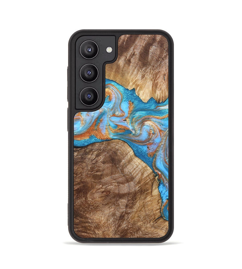 Galaxy S23 Wood Phone Case - Sarina (Teal & Gold, 822034)