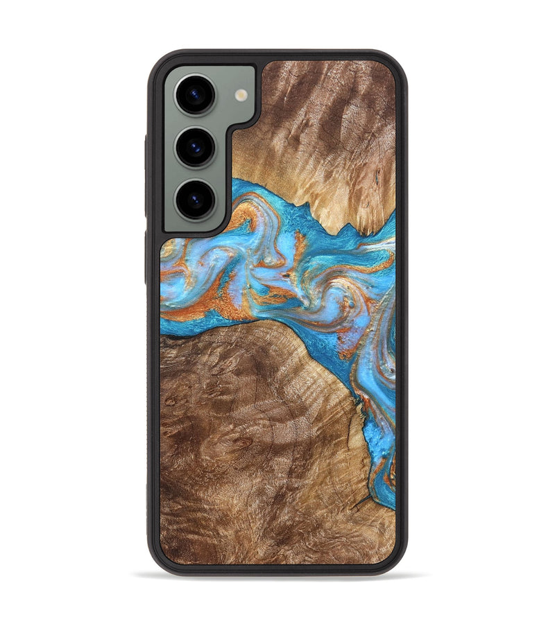 Galaxy S23 Plus Wood Phone Case - Sarina (Teal & Gold, 822034)