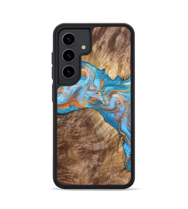 Galaxy S24 Wood Phone Case - Sarina (Teal & Gold, 822034)