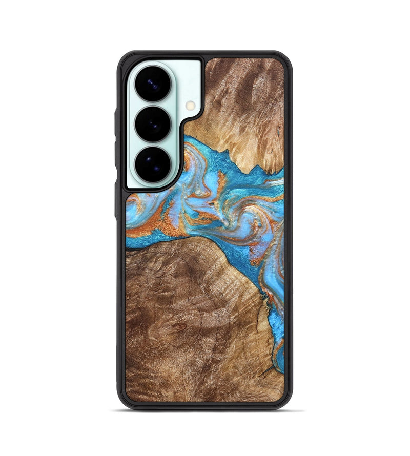Galaxy S26 Wood Phone Case - Sarina (Teal & Gold, 822034)