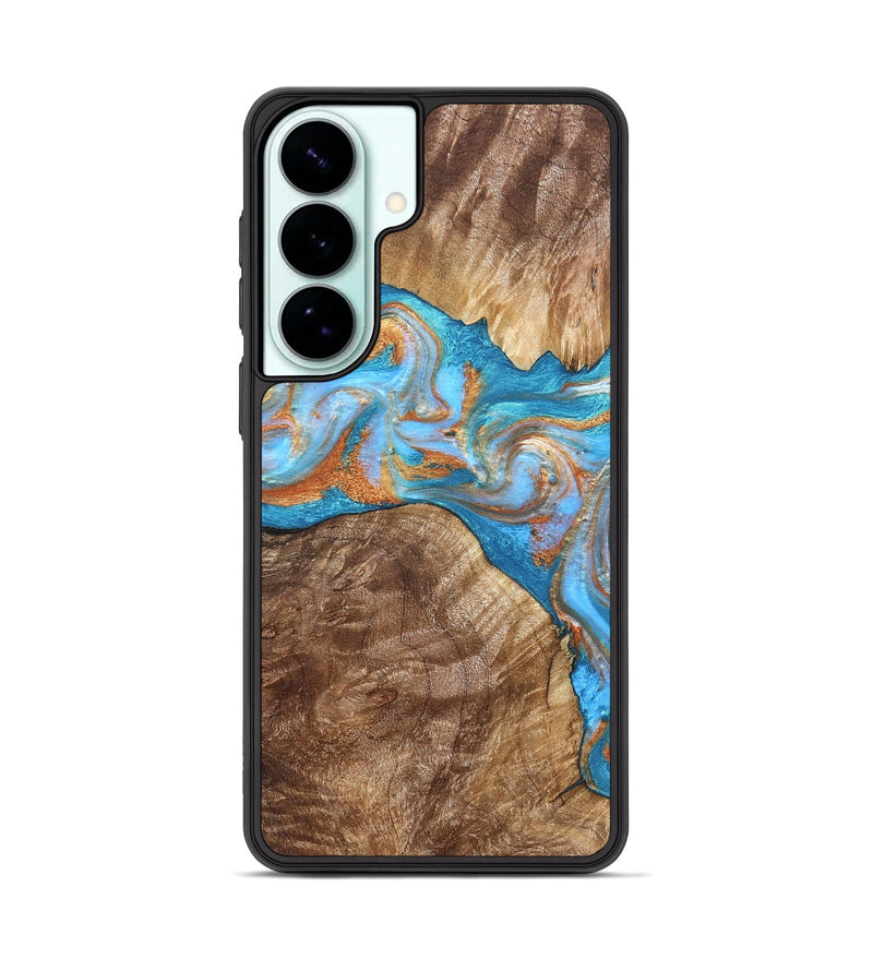Galaxy S26 Plus Wood Phone Case - Sarina (Teal & Gold, 822034)