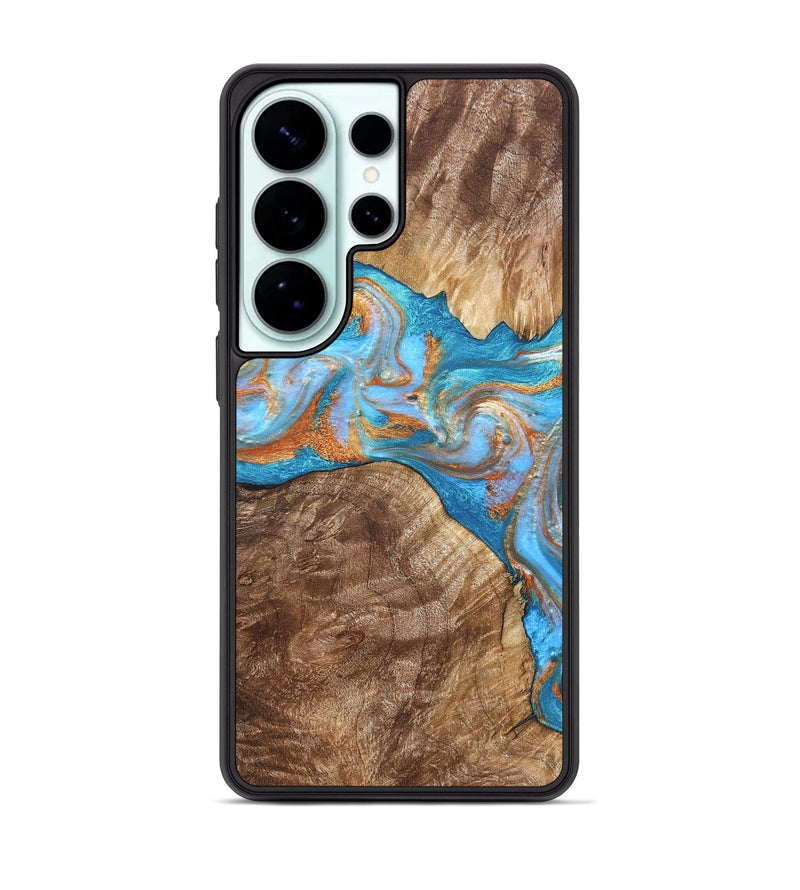 Galaxy S26 Ultra Wood Phone Case - Sarina (Teal & Gold, 822034)