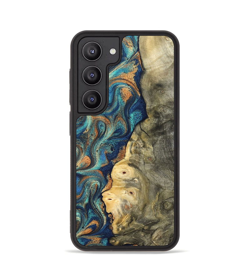 Galaxy S23 Wood Phone Case - Kieran (Teal & Gold, 822035)