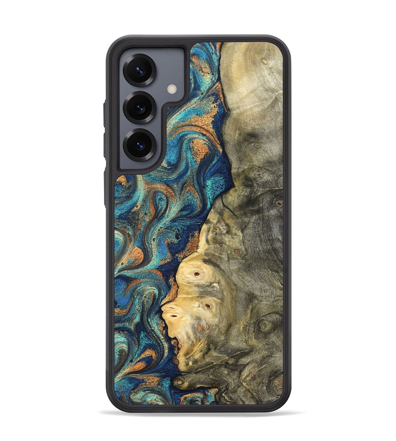 Galaxy S25 Plus Wood Phone Case - Kieran (Teal & Gold, 822035)