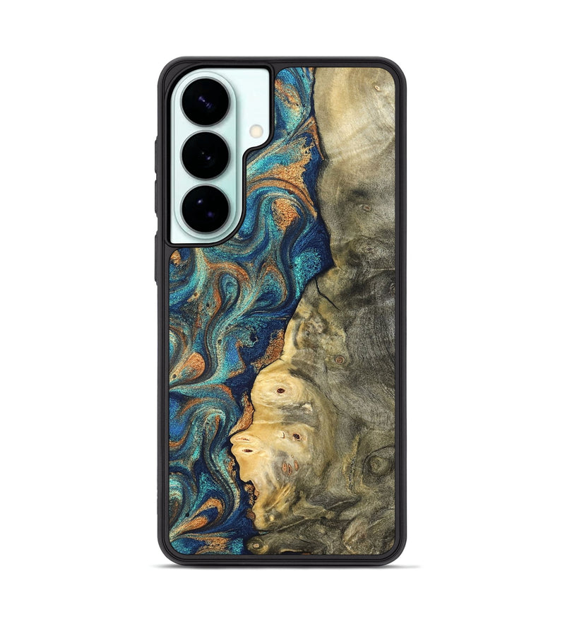Galaxy S26 Plus Wood Phone Case - Kieran (Teal & Gold, 822035)
