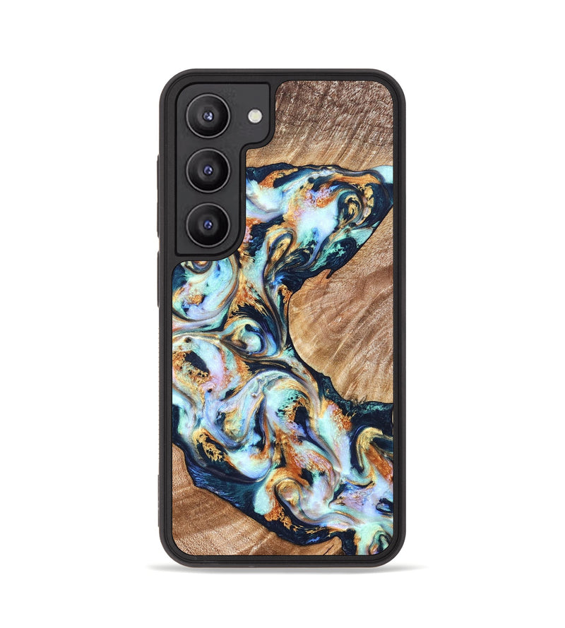 Galaxy S23 Wood Phone Case - Sincere (Teal & Gold, 822036)