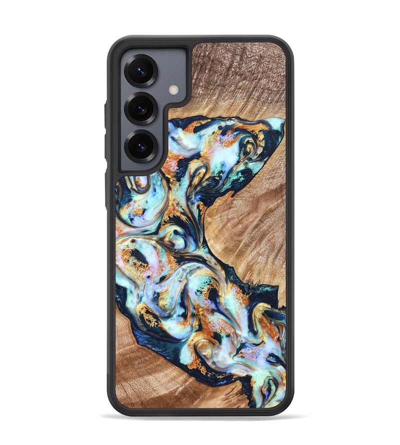 Galaxy S25 Plus Wood Phone Case - Sincere (Teal & Gold, 822036)