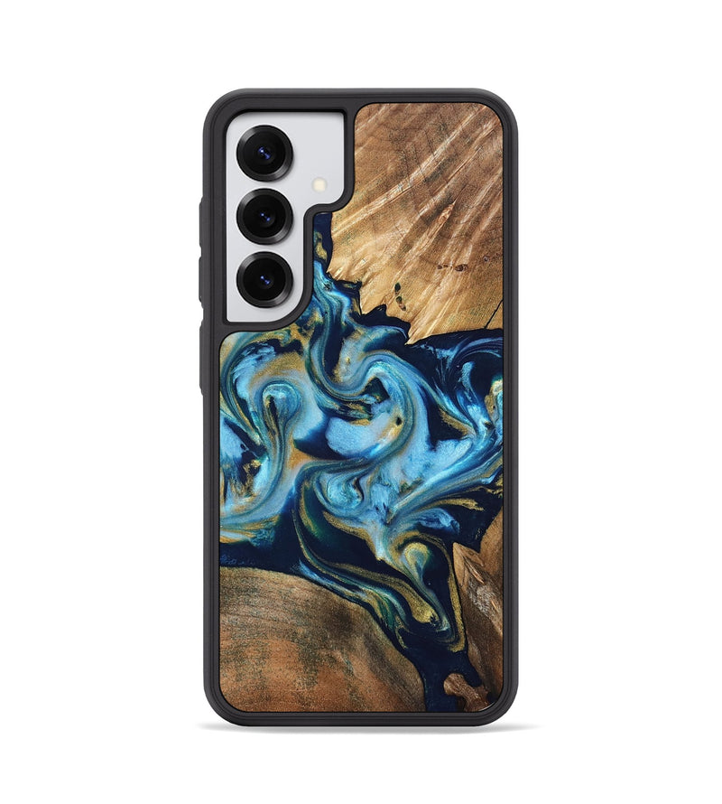 Galaxy S25 Wood Phone Case - Scottie (Teal & Gold, 822037)