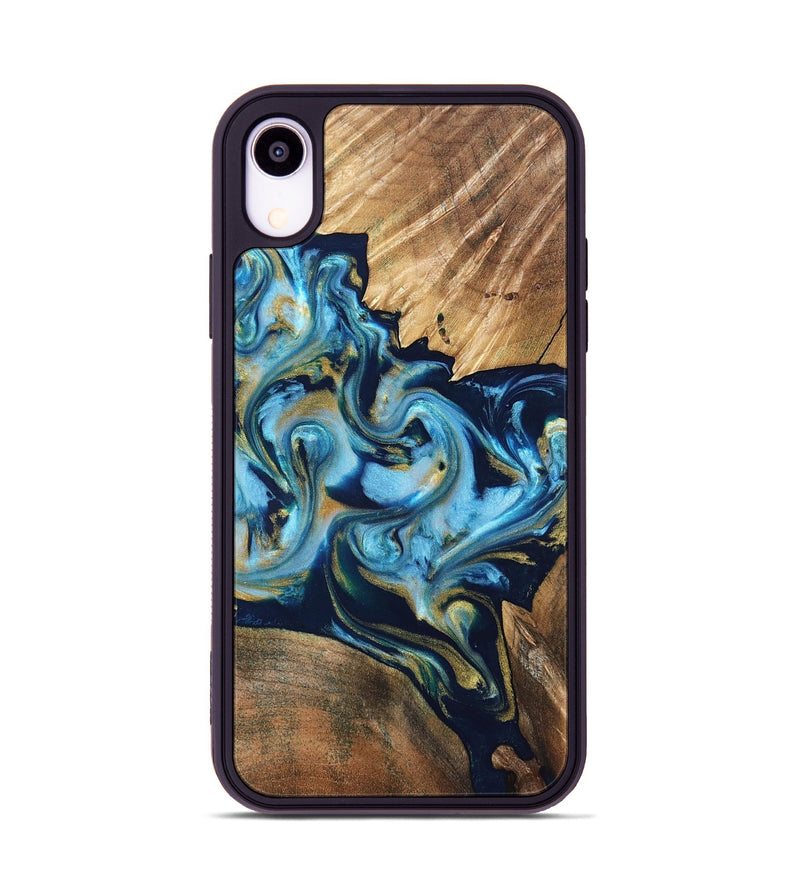 iPhone Xr Wood Phone Case - Scottie (Teal & Gold, 822037)