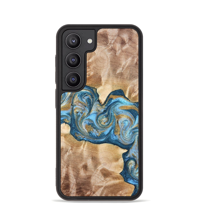 Galaxy S23 Wood Phone Case - Ray (Teal & Gold, 822038)